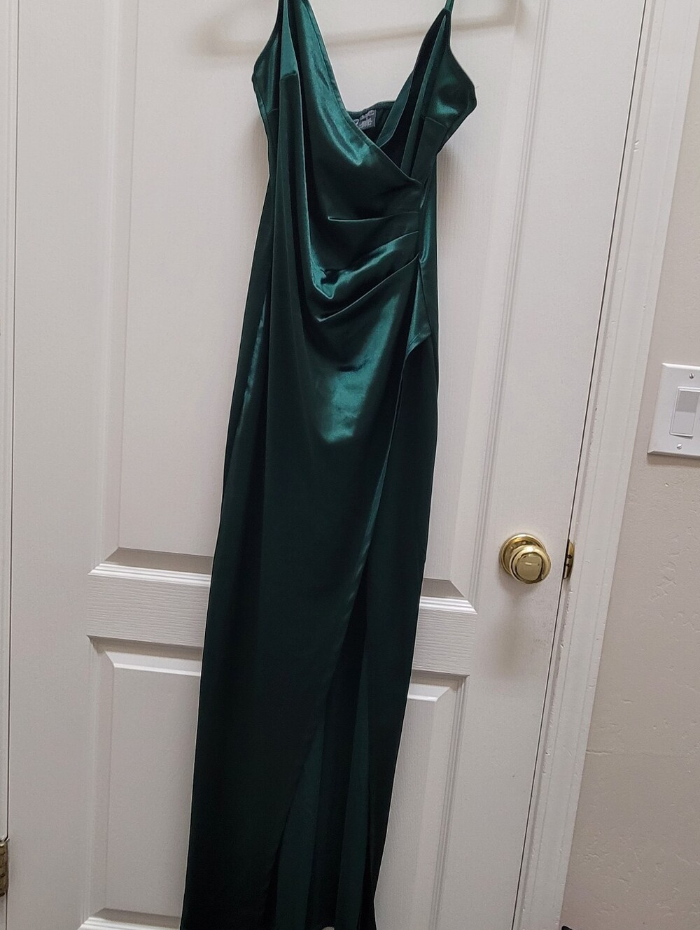Windsor Deep Emerald Satin Cowl Maxi Dress